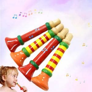 Wooden Small Horn Toy for Childrens Early Education Puzzle Montessori Toy Whistle Wind Instrument Sound Training
