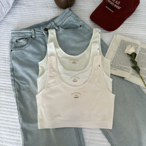 Modale Backless Bralette Thin Cup Wide Strap Underwear Vest Top for Teenage Girls Student Suitable Spring Short Length Solid Color