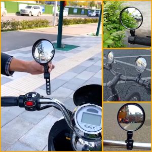 Gương chiếu hậu dùng cho xe máy xe đạp. Gương cầu lồi xoay 360 độ có thể tháo rời tiện lợi