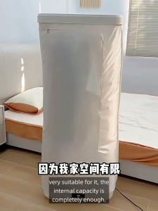 1000W Portable Clothes Dryer 2 in 1 UV Sterilizing and De-mite Foldable Dual-Layer Dryer Machine with Drying Bag & Towel Rack for Travel RV Apartments