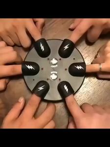 Roulette Party Game Lucky Finger Six-Finger Electric Shock Lie Detector Fun Party Game Toy Finger Vibration Game Party Gift