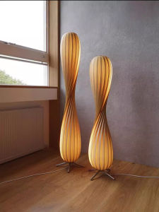 GAOBIGEGE | Japanese Zen Vintage Style Woven Wooden Decoration Floor Lamp
