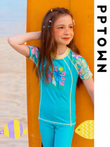PPTOWN | Fashionable UV-Protective Girls Swimsuit Set