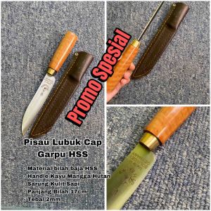 Pisau Daging Lubuk HSS Cap Garpu Lokal Curly 17cm