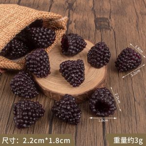 10/20Pcs Black Red Artificial Raspberry Fruit Strawberry Mulberry Model for Home Decor Fake Fruit Cake Decoration Accessories