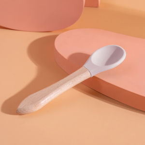 Silicone Cat Wet Food Spoon Wooden Handle Pet Can Scraper Food Grade BPA Free Feeding Spoon for Dog Kitten Small Animals
