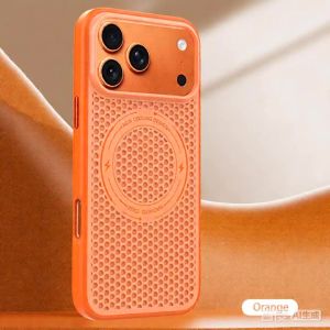 Luxury Dissipate Heat Hard Phone Case For iPhone 17 Air 16 15 14 13 Pro Max 17 Pro iPhone 17 For Magsafe Wireless Charge Cover
