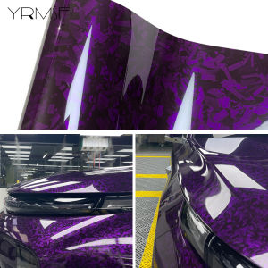 Carbon Fiber Vinyl Auto Tuning Purple Crystal Car Stickers Film Forged Carbon Fiber Decal Motorcycle Covers for Car Accessories