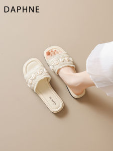 Daphne | French Braided Non-Slip One-Stripe Flat Slippers