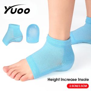Yuoo 1 cặp 2.5cm 3.5cm Silicone vô hình miếng lót tăng chiều cao Chiều cao nâng cao Tất chất liệu mềm mại Miếng lót giày cho nam nữ