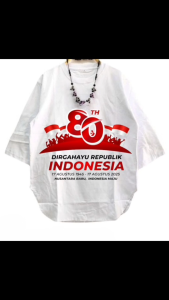 Baju Agustusan Dewasa Viral Merdeka Blus Bahan Katun Combed 24s Aplikasi Sablon S M L XL XXL 3XL Kaos 17 Agustus Jumbo Seragaman Warna Merah Putih Blouse Hut RI Ke 80 Lengan Panjang