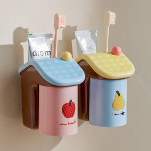 Hayan | Cute Wall-Mounted Home Creative Water-Draining Toothbrush Cup