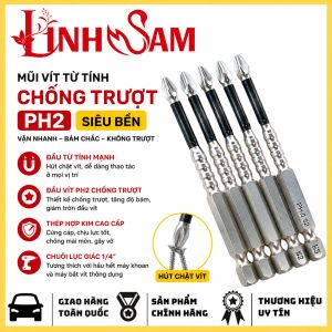 Combo 5 Mũi Vít Từ Tính Chống Trượt PH2 Cao Cấp K5.