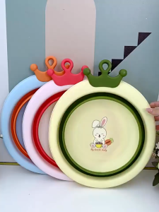 Foldable Baby WashBasin Bucket Cartoon Plastic Hanging Wash Bin Portable Infant Face Bathtub 折叠洗脸盆