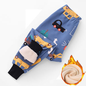 Childrens Warm Pants Inner Wear Fleece-Lined Thickened Boys and Girls Childrens Long Johns Boy Girl Baby Single-Layer Fleece-Lined Leggings