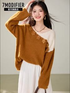 7.Modifier | Áo Sweater Len Trang Trí Hoa