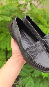 Womens Fashion Flat Black Shoes Rubber Non-Slip Comfortable Slip-On Breathable Classic Casual School Footwear Flatform Shoes 075523
