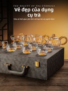 Bộ Dụng Cụ Trà Thủy Tinh Chống Nhiệt Cao Cấp Gaiwan