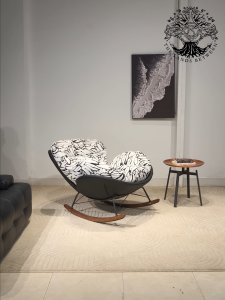 Ghế thư dãn SWAN RETRO ROCK CHAIR nhập khẩu ghế lười đọc sách bập bênh phối gỗ cổ điển chuối