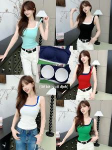 Color Block Backless Bralette with Chest Pad Womens Vest Top Seamless Splice Design Comfortable Cotton Blend Summer Wear