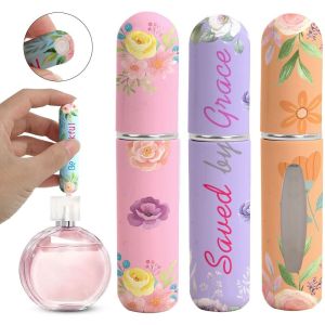 JUSTODO ว่างเปล่า ขวดน้ำหอมขนาดเล็ก 5มล. แบบพกพาได้ ขวดสเปรย์ฉีดน้ำ รีฟิล ขวดสเปรย์หมุน เครื่องจ่ายเครื่องสำอางสำหรับเดินทาง