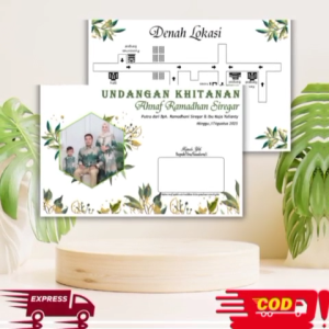 (50 Pcs) Undangan Sunat/Khitanan lipat bentuk Landscape harga murah proses cepat dan mudah kode 1