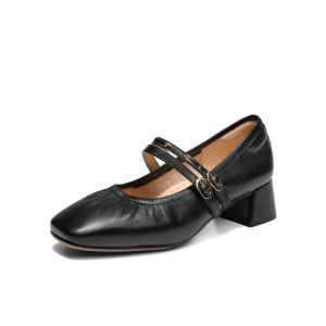 Belle | Womens Retro French Ballet Mary Jane Shoes 2026 New Design Coarse High Heels