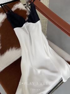 Bow and Rhinestone Decorated Halter Short Sleepwear Dress