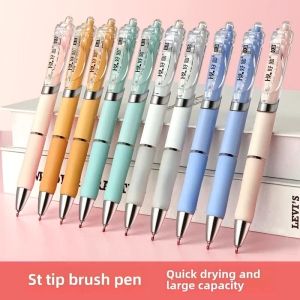 12PCS Retractable Gel Pen Ballpen ST Nib 0.5mm Soft Rubber Sheath Soft Grip Quick Drying School & Office Supplies Cute Stationery