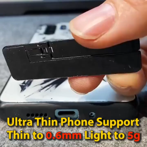 5Pcs Ultra Thin Phone Holder / Folding Invisible Stainless Steel CellPhone Stand Mini Black Support