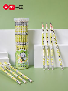 iiGEN HB Writing Pencils round Bar Cartoon Panda Print Kindergarten Childrens Learning Tools 30 Pieces in a Barrel
