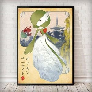 KAYOU | AZNM Pokemon Ukiyo-e Style Canvas Wall Print Unframed Charizard Blastoise Ho-oh Lugia Anime Pocket Monster Art Poster