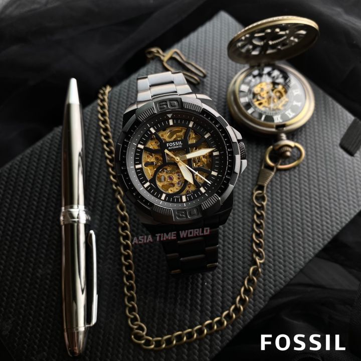 Fossil men's black hot sale stainless steel watch