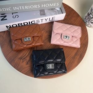 Dompet Lipat Kartu Mini Wanita Lucu Kulit Pu Cewek Wallet Korean Style Formal COD D107