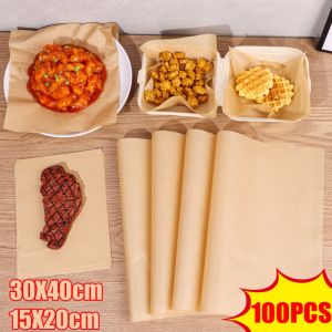 50/100pcs 30x40cm Rectangular Parchment Baking Paper Food-Grade Pizza Cake Lining Oil-Proof Packaging Paper Cup Disposable Release Cake Mold Kitchen Baking Tools