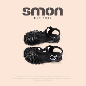 SOUMON | Vintage Weave Sandals for Girls Hollowed Out Toe Covered