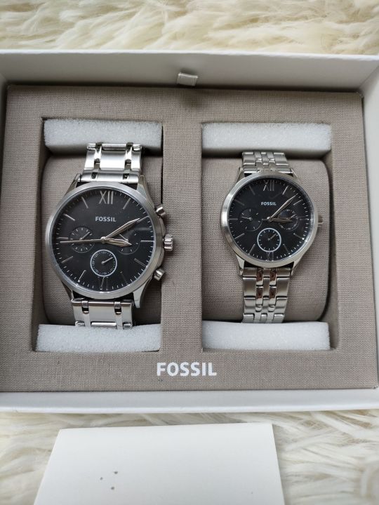 Authentic Fossil Couple Watch from USA Stainless Steel Chronograph