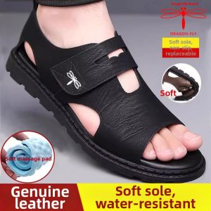DRAGON-FLY | Leather Beach Sandals Breathable Anti-slip Soft Bottom