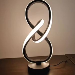 Modern Spiral Infinity Ring LED Desk Lamp Minimalist Twisted Ring Night Light Adjustable Soft Warm Light Table Lamp Abstract Art