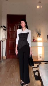 Quần tây ống loe nữ GYOMADE® công sở màu đen duyên dáng cổ điển | GQ002B