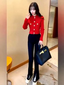 💥[A245] Áo KHOÁC len dệt kim cardigan NÚT VÀNG tay dài mặc 2 KIỂU hàng Quảng Châu sang trọng - L2M