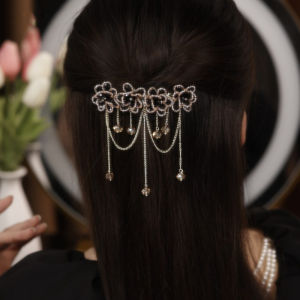 กิ๊บติดผมรูปดอกกุหลาบใหม่ ดีไซน์หรูหรา ด้ามจับแบบยืด กิ๊บติดผมสไตล์จีนโบราณ ประดับผมด้านบน ชิ้นส่วนผมแบบยืดหยุ่น