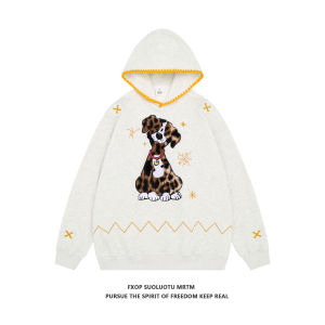 เสื้อสเวตเตอร์มีฮู้ดลายสก็อตสัตว์นุ่มๆ สำหรับผู้ชายและผู้หญิง ทรงหลวมๆ ทรงหลวมๆ ทรงบาง ทรงลำลอง ฤดูใบไม้ผลิและฤดูใบไม้ร่วง