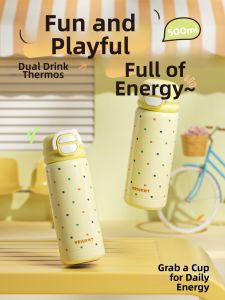 VRIUKNT | Sport Student Travel Mug with Straw Insulated