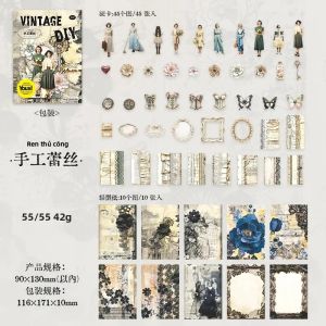 55 Chiếc Retro Priming Notebooks Thẻ Cứng Kỹ Thuật Số Sổ Lưu Niệm Giấy Viết 171x116mm Handmade Chất Liệu Nền Để Trang Trí