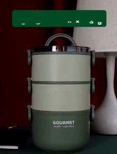 Lồng Bàn Camen Hộp Đựng Cơm Giữ Nhiệt Healthy 3 Tầng Kín Mùi Chống Tràn 2L