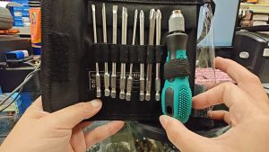 Obeng Set 9 in 1 Screwdriver Magnetic Plus Minus Peralatan Service Reparasi Tools