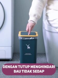 Mainland Tempat Sampah Plastik Serbaguna dengan Klik Otomatis Tempat Sampah Persegi Dapur Trash Bag Automatic Click Tong Sampah Plastik Tertutup Minimalis HSB602