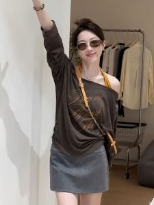 Áo Thun Nữ Tay Dài Cổ Treo Hai Mảnh Thường Ngày Mùa Thu Cỡ Lớn Áo Thun Nữ Cỡ Lớn Không Tay Áo Thun Nữ Cỡ Lớn