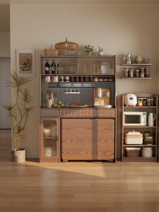 DONGMU | Solid Wood Dining Sideboard with Foldable Table